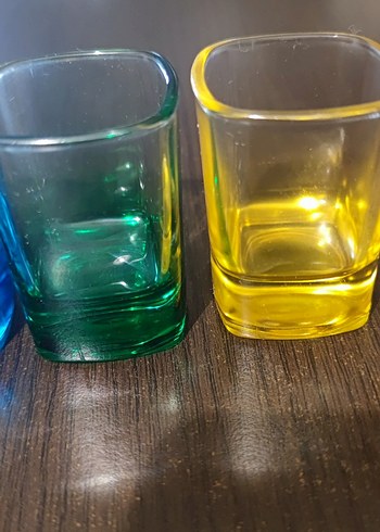 Renkli Kare Mini Shot Bardak Seti ( kahve yanı ) - Görsel 3