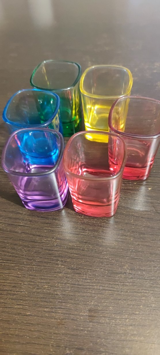 Renkli Kare Mini Shot Bardak Seti ( kahve yanı ) - Görsel 2