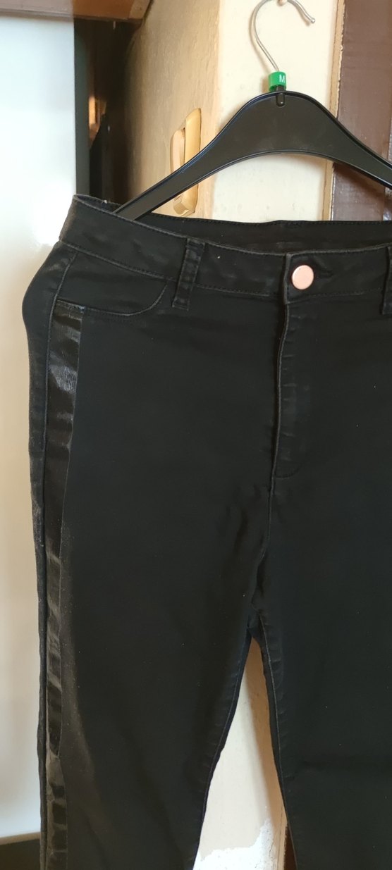 Siyah Gotik Kadın Denim Pantolon - Görsel 3