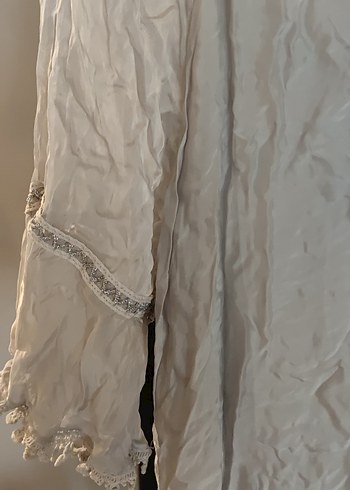 Gri Nakışlı V Yakalı Bohem Elbise - Görsel 4