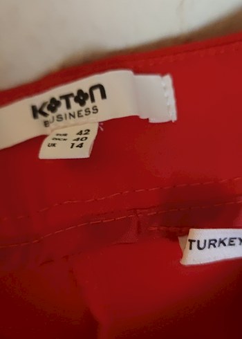 Kırmızı Midi Kadın Kumaş Pantolon - Görsel 2