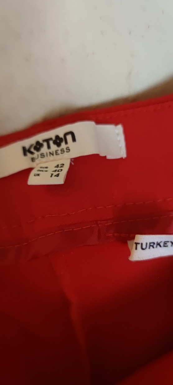 Kırmızı Midi Kadın Kumaş Pantolon - Görsel 2