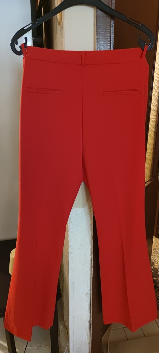 Kırmızı Midi Kadın Kumaş Pantolon - Görsel 5