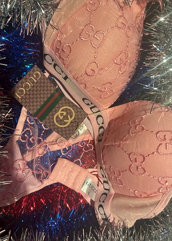 Gucci Bayan İç Çamaşır Takımı Dantelli Tanga İle - Görsel 2