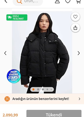 Kemerli Kapüşonlu Siyah Kadın Kışlık Mont Mango - Görsel 7