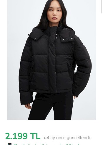 Kemerli Kapüşonlu Siyah Kadın Kışlık Mont Mango - Görsel 8