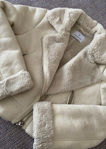 Gri Süet Kürk Detaylı Kadın Ceket - Görsel 2