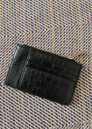 Siyah Yılan Derisi Desenli Kadın Deri Cüzdan - Görsel 2