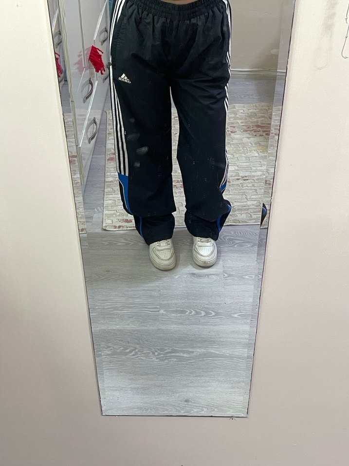 Kadın Siyah Mavi Rahat Kesim Eşofman Altı - Görsel 2