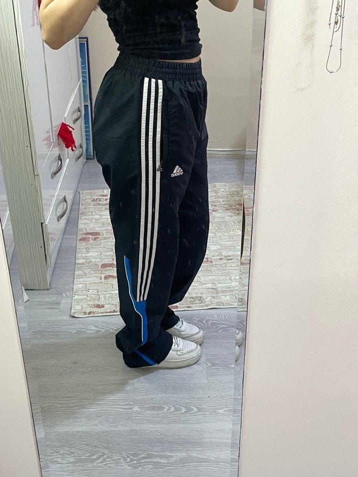 Kadın Siyah Mavi Rahat Kesim Eşofman Altı - Görsel 3