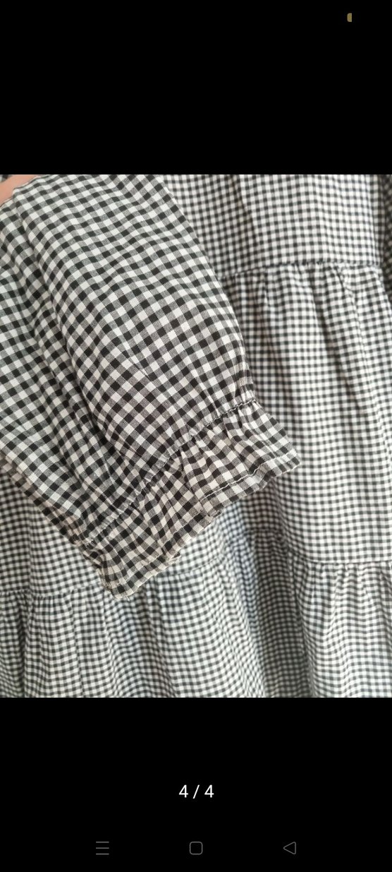 Gri Ekose Pamuklu Midi Gömlek Elbise - Görsel 4