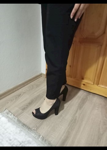 Siyah Minimalist Stiletto Platform Topuklu - Görsel 2