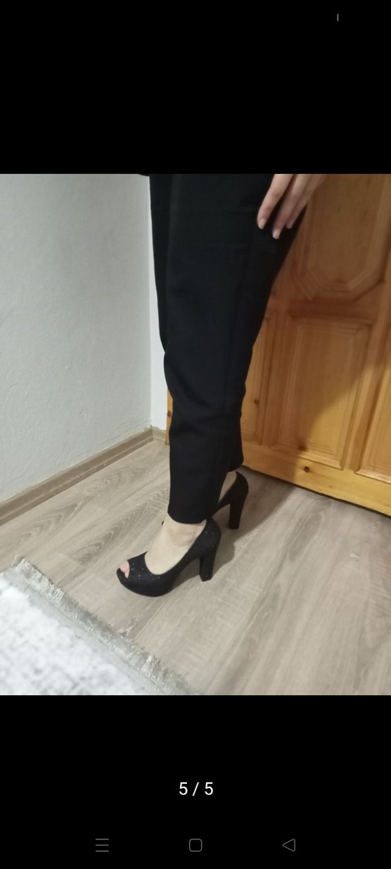 Siyah Minimalist Stiletto Platform Topuklu - Görsel 2