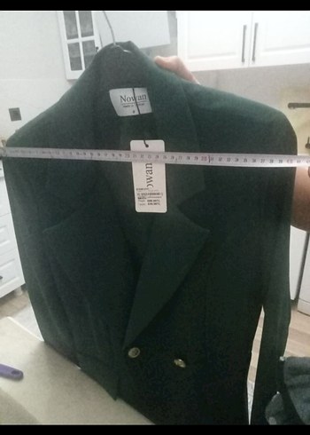 Kadın Yeşil Uzun Kesim Blazer Ceket - Görsel 3