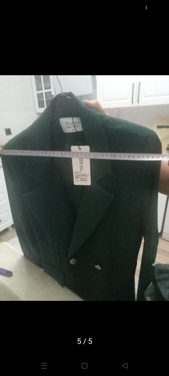 Kadın Yeşil Uzun Kesim Blazer Ceket - Görsel 3