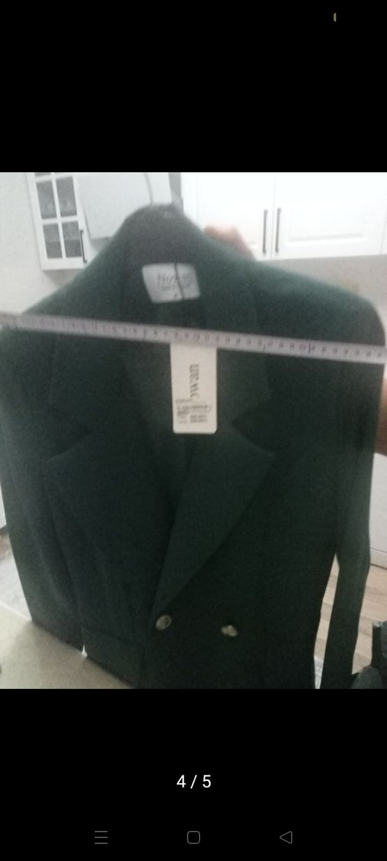 Kadın Yeşil Uzun Kesim Blazer Ceket - Görsel 4