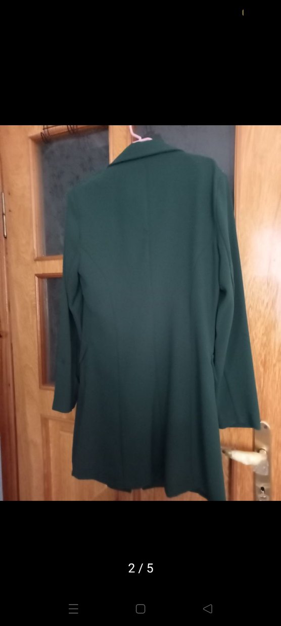 Kadın Yeşil Uzun Kesim Blazer Ceket - Görsel 2