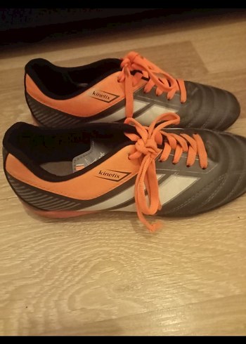 Turuncu Gri Çizgili Erkek Futbol Ayakkabısı - Görsel 2