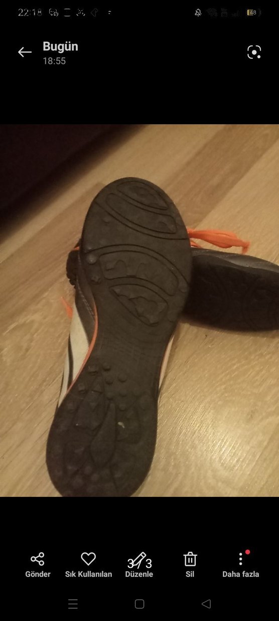 Turuncu Gri Çizgili Erkek Futbol Ayakkabısı - Görsel 3