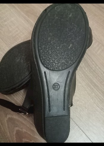 Kahverengi Tokalı Kadın Dolgu Topuk Sandalet - Görsel 3