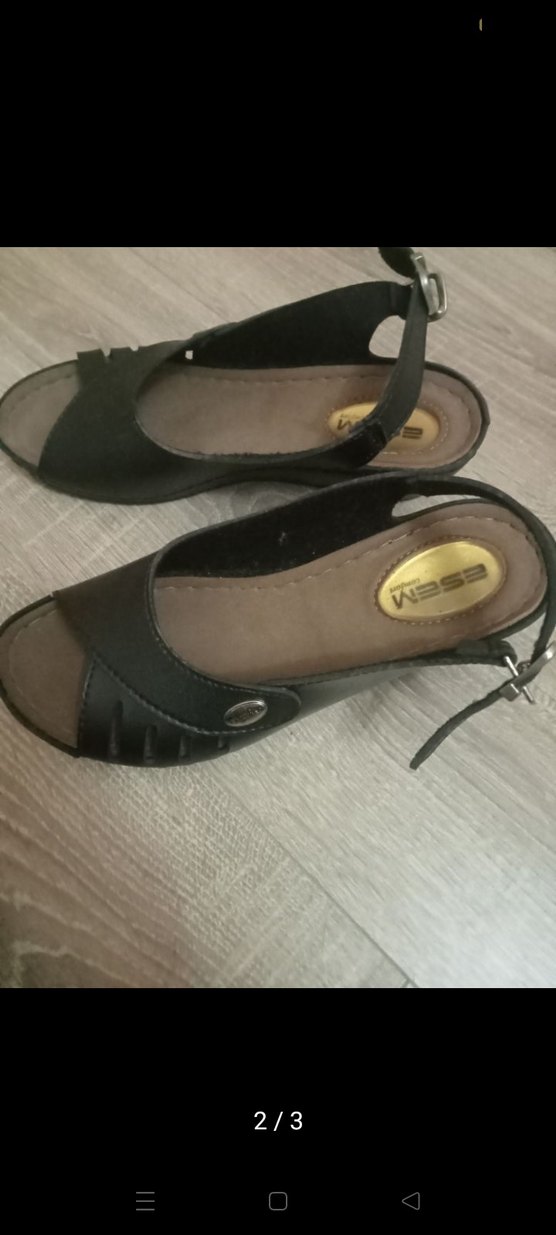 Kahverengi Tokalı Kadın Dolgu Topuk Sandalet - Görsel 2