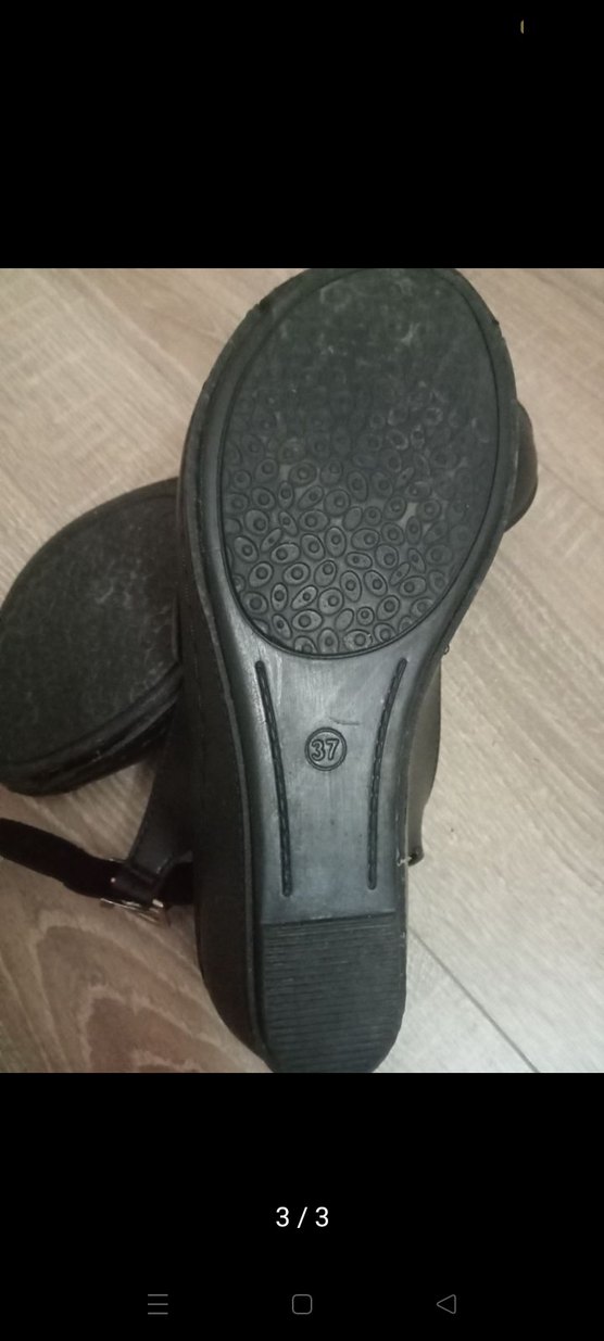 Kahverengi Tokalı Kadın Dolgu Topuk Sandalet - Görsel 3