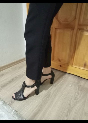 Kadın Siyah Stiletto Topuklu Gece Ayakkabısı - Görsel 3