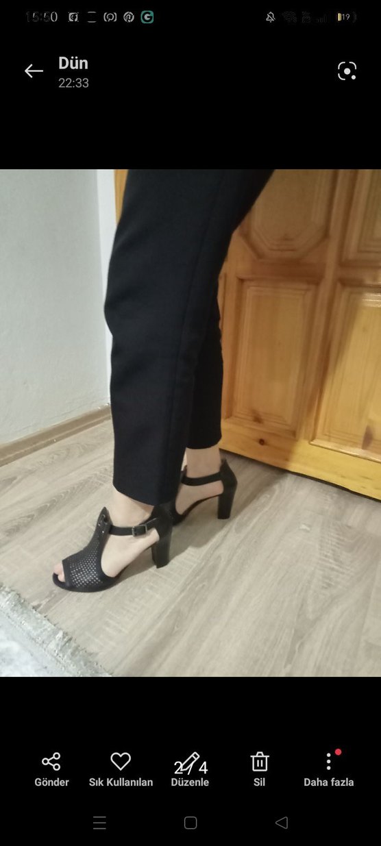 Kadın Siyah Stiletto Topuklu Gece Ayakkabısı - Görsel 3