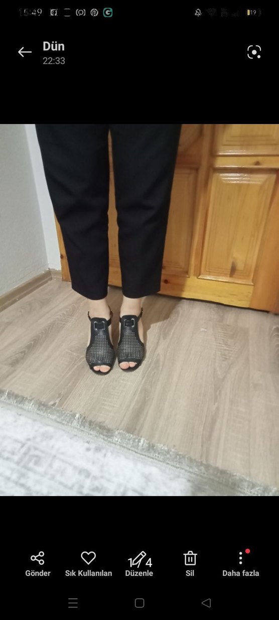 Kadın Siyah Stiletto Topuklu Gece Ayakkabısı - Görsel 4