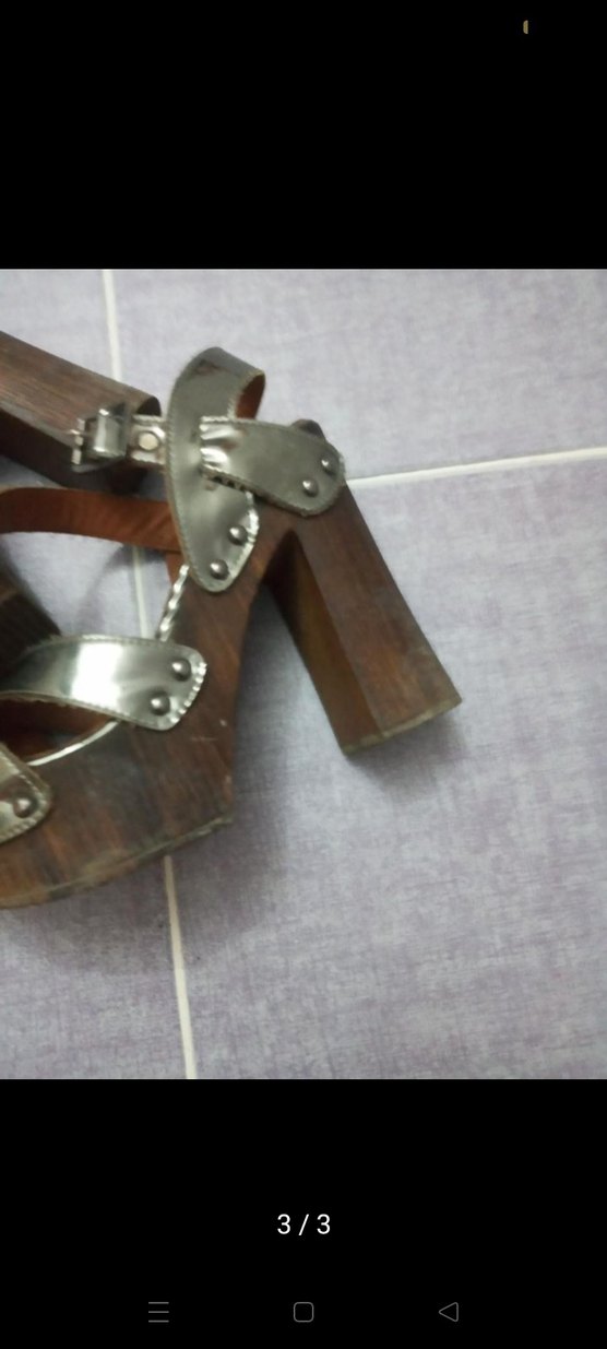 Gri Yılan Desenli Dolgu Topuklu Kadın Ayakkabı - Görsel 2