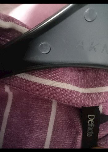 Düğmeli Mor Çizgili Uzun Kollu Kadın Gömlek - Görsel 4