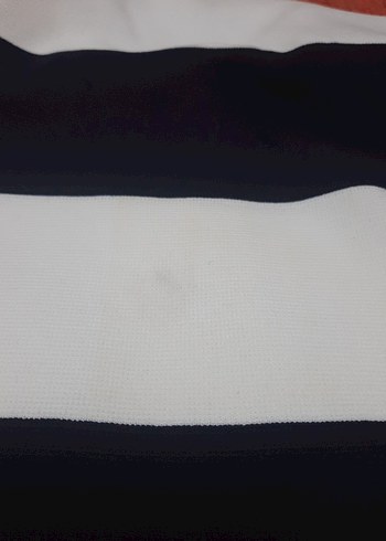 Çizgili Yüksek Yakalı Kolsuz Triko Elbise - Görsel 7