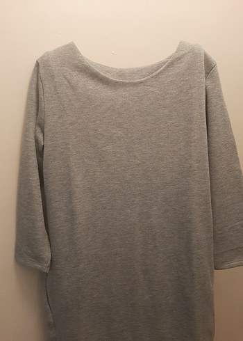 Gri Midi Triko Elbise - Görsel 2