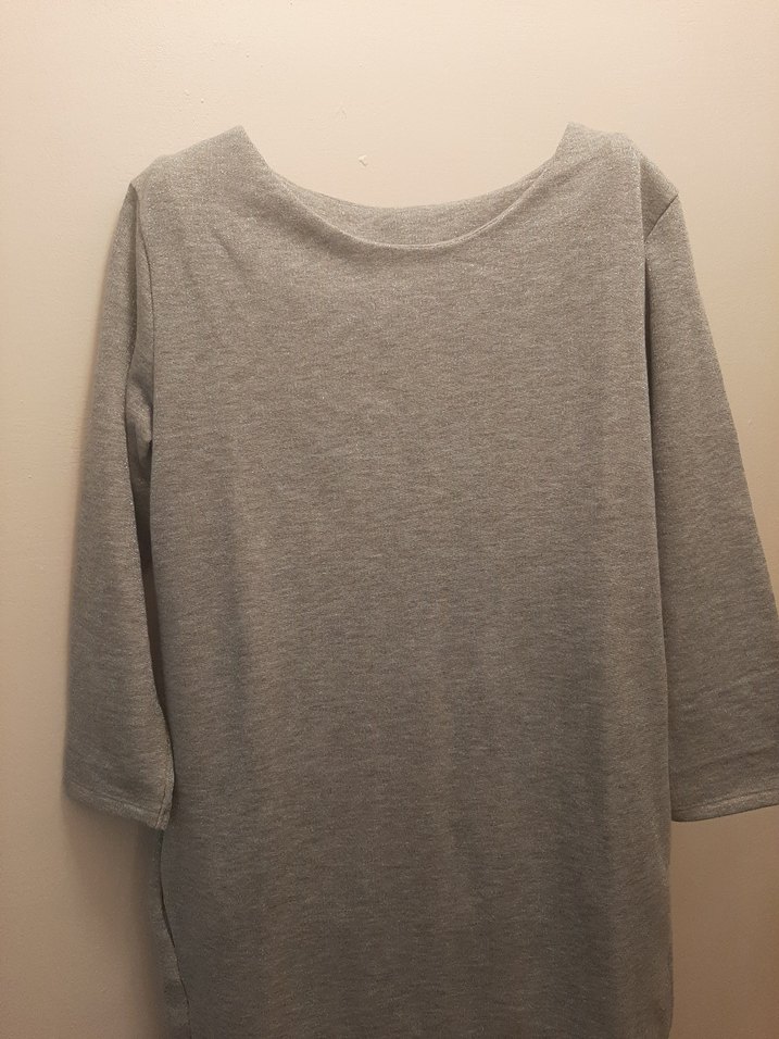 Gri Midi Triko Elbise - Görsel 2