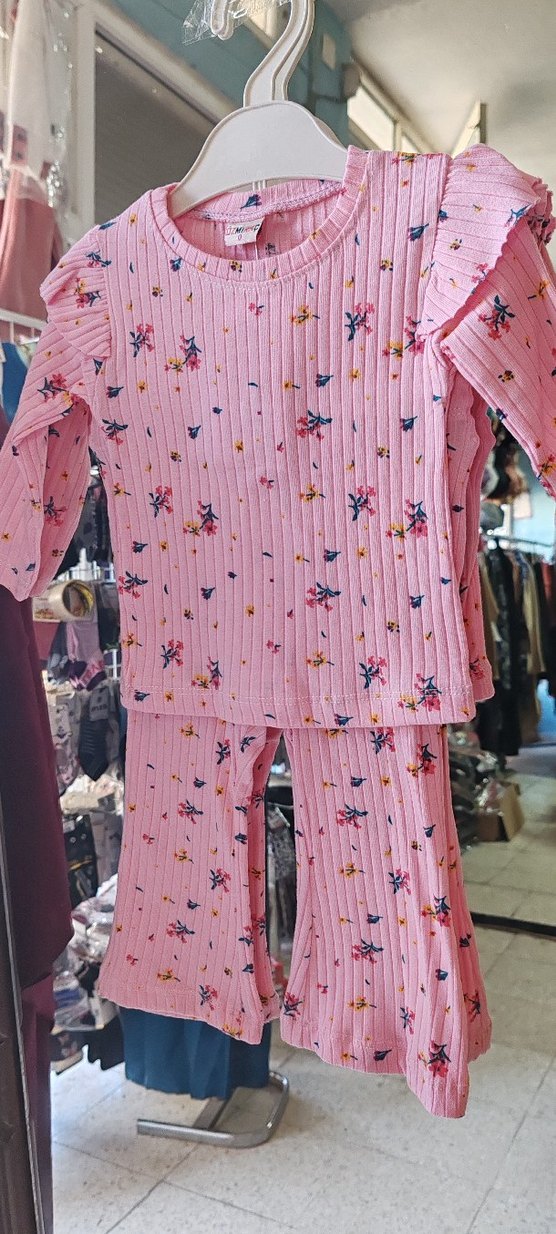 Pembe Pilili Uzun Kollu Bebek Kız Takımı - Görsel 3