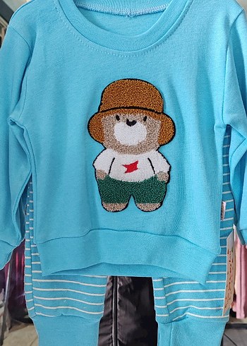 Mavi Nakışlı Bebek Erkek Takımı - Görsel 2