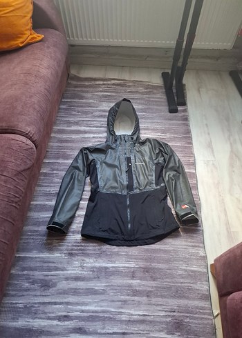 Gri Kadın Kapüşonlu Fermuarlı yağmurluk - Görsel 7