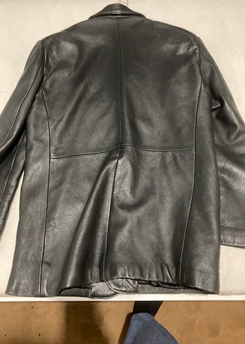 Vintage Düğmeli Siyah Deri Erkek Ceket - Görsel 8