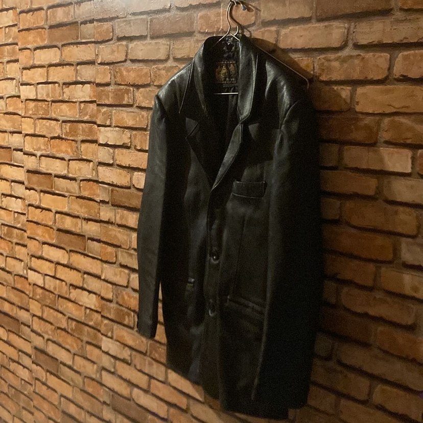 Vintage Düğmeli Siyah Deri Erkek Ceket - Görsel 2