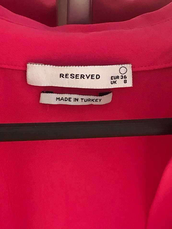 Pembe Düğmeli V Yaka Bluz - Görsel 2