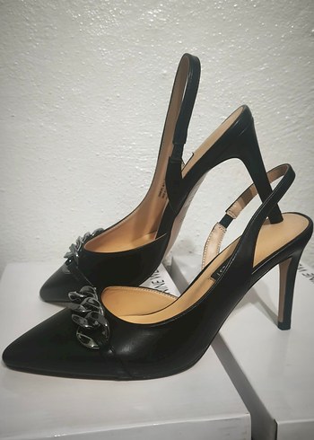 Tokalı Siyah Kadın Topuklu Ayakkabı - Görsel 2