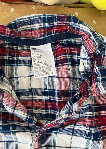 Kız çocuk  Çok Renkli Ekoseli uzun Kollu Pijama Takımı - Görsel 3