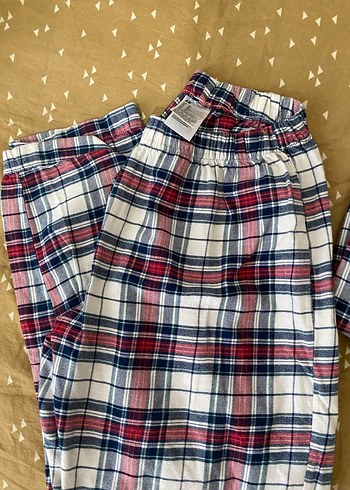 Kız çocuk  Çok Renkli Ekoseli uzun Kollu Pijama Takımı - Görsel 5