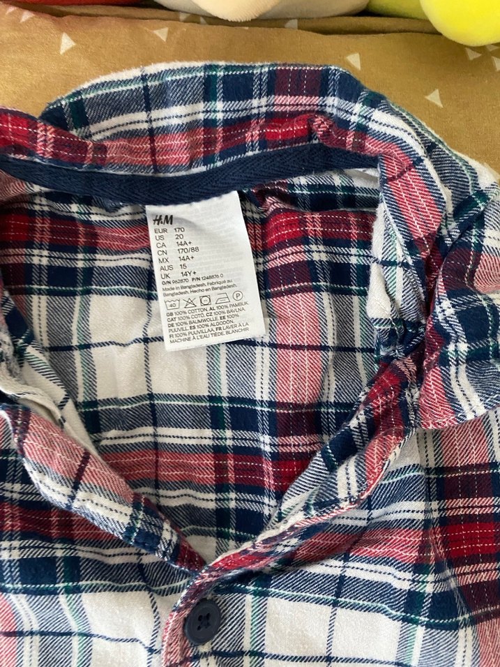 Kız çocuk  Çok Renkli Ekoseli uzun Kollu Pijama Takımı - Görsel 3