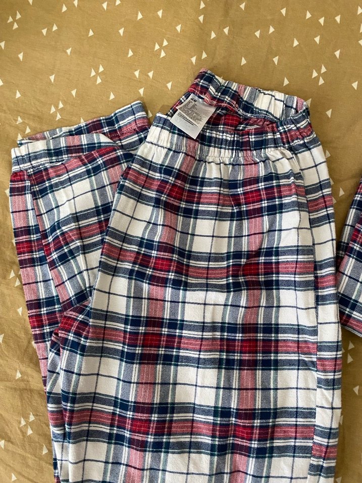 Kız çocuk  Çok Renkli Ekoseli uzun Kollu Pijama Takımı - Görsel 5