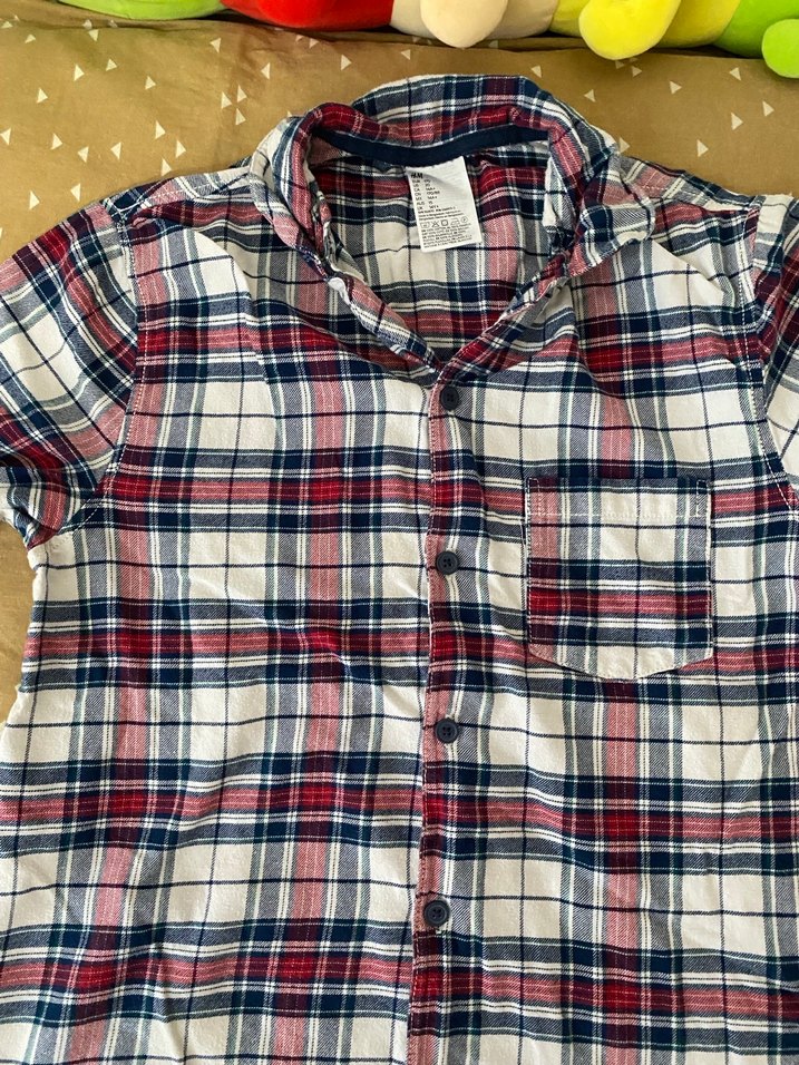 Kız çocuk  Çok Renkli Ekoseli uzun Kollu Pijama Takımı - Görsel 2