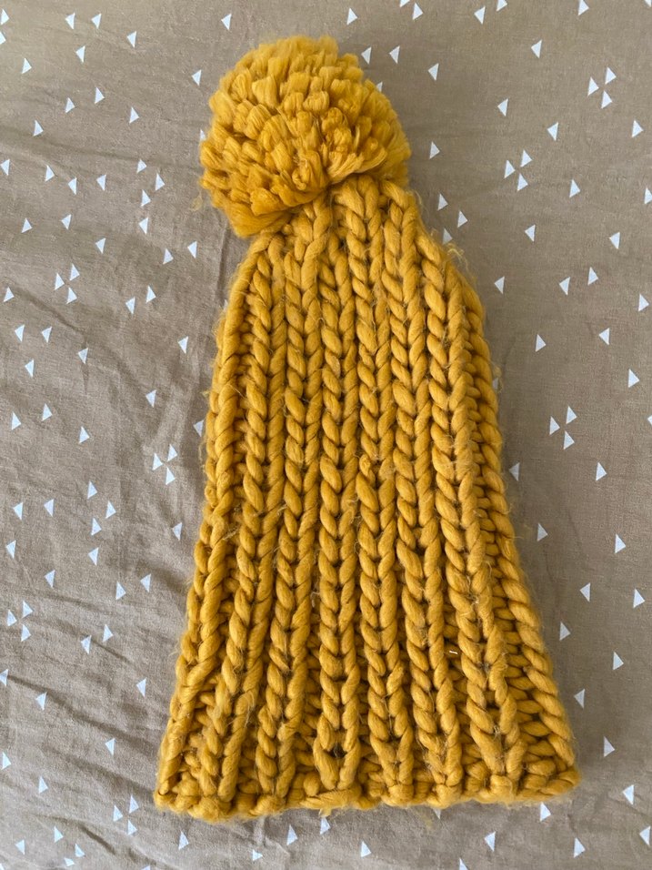 Kalın Örgülü Sarı Kadın Bere - Görsel 4
