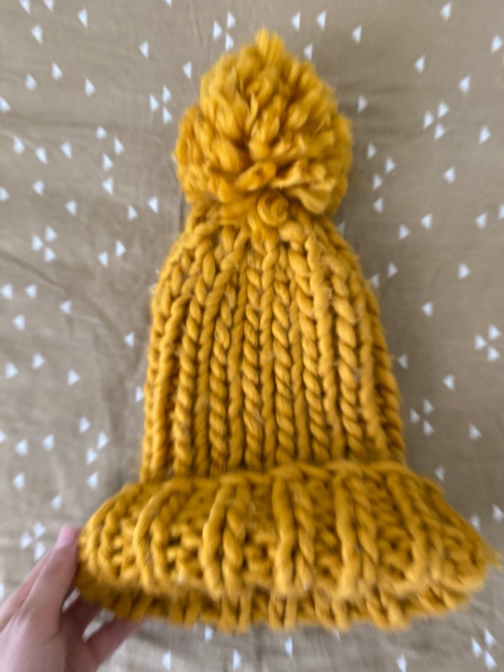 Kalın Örgülü Sarı Kadın Bere - Görsel 2