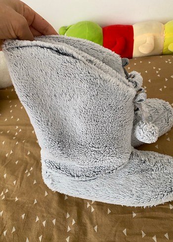 Gri Sıcak Ev Terliği - Görsel 2