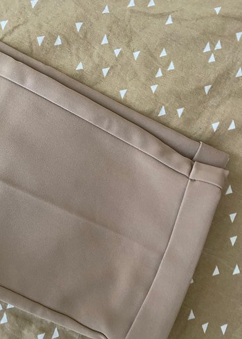 Bej Kemerli Kadın Kumaş Pantolon - Görsel 4